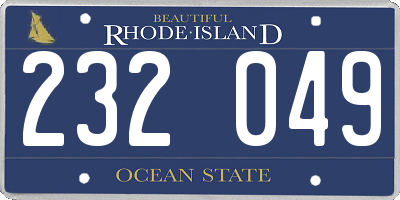 RI license plate 232049