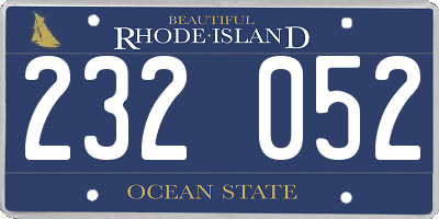 RI license plate 232052