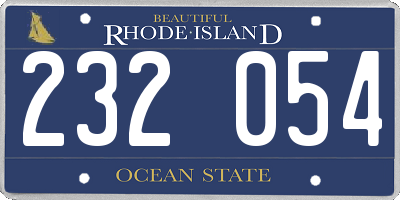 RI license plate 232054