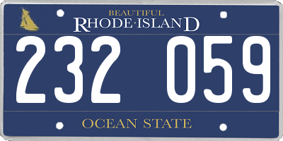 RI license plate 232059