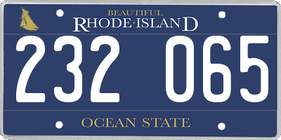 RI license plate 232065