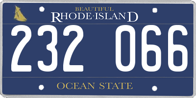 RI license plate 232066