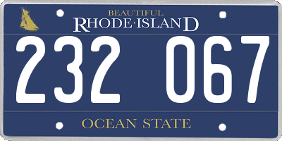 RI license plate 232067