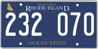 RI license plate 232070