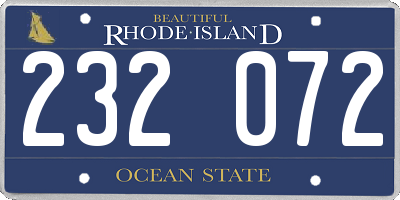 RI license plate 232072