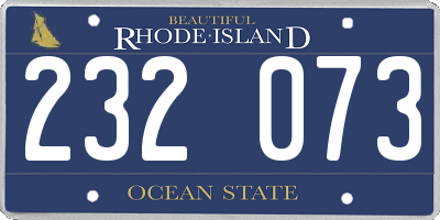 RI license plate 232073