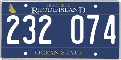 RI license plate 232074
