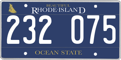 RI license plate 232075