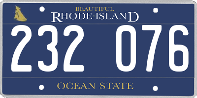 RI license plate 232076