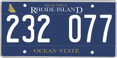RI license plate 232077