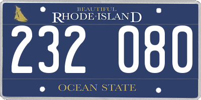 RI license plate 232080