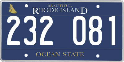 RI license plate 232081