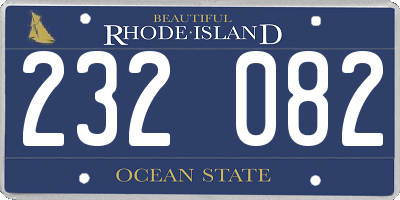 RI license plate 232082