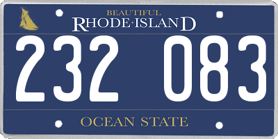 RI license plate 232083