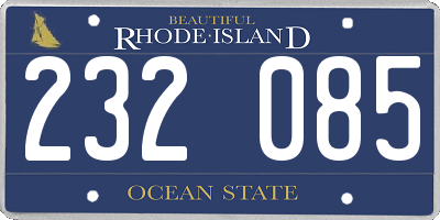 RI license plate 232085