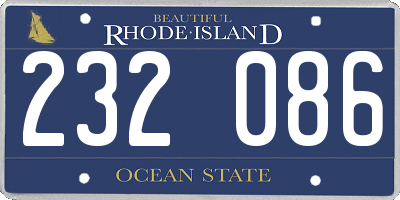 RI license plate 232086