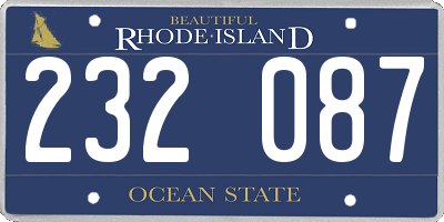 RI license plate 232087