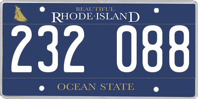 RI license plate 232088