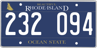 RI license plate 232094