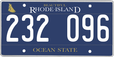 RI license plate 232096