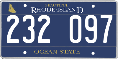 RI license plate 232097