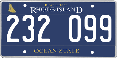RI license plate 232099