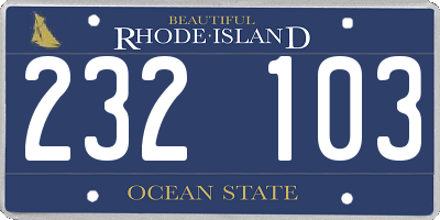 RI license plate 232103