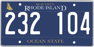 RI license plate 232104