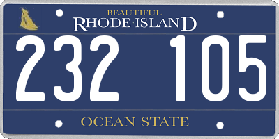 RI license plate 232105