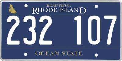 RI license plate 232107