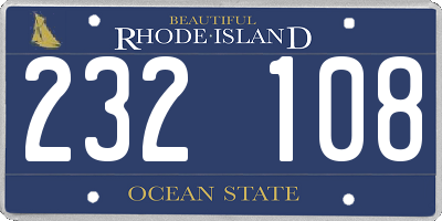 RI license plate 232108