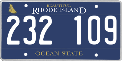 RI license plate 232109