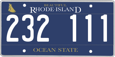 RI license plate 232111