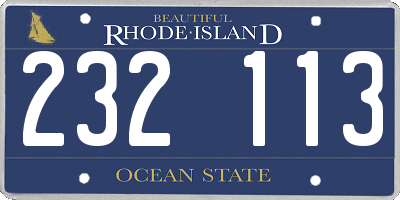 RI license plate 232113