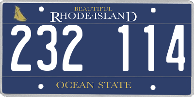 RI license plate 232114