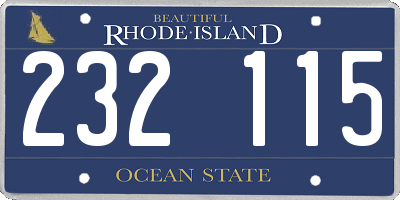 RI license plate 232115