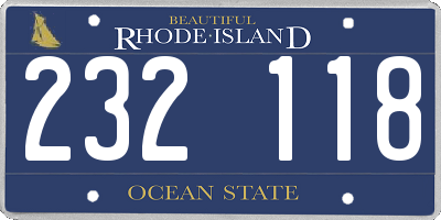 RI license plate 232118