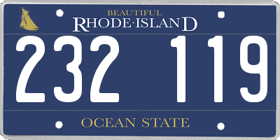 RI license plate 232119