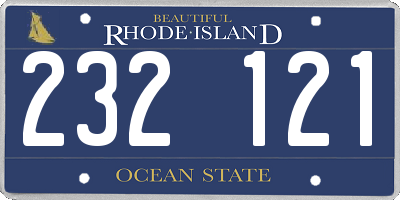 RI license plate 232121