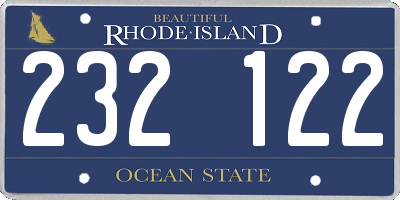 RI license plate 232122