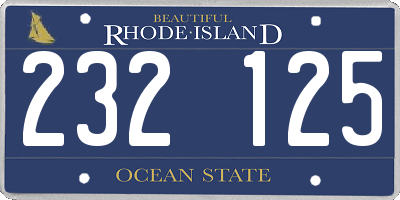 RI license plate 232125