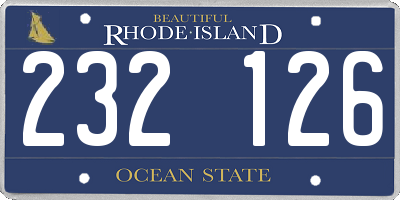 RI license plate 232126
