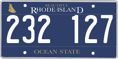 RI license plate 232127