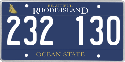 RI license plate 232130