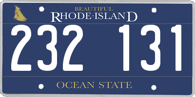 RI license plate 232131