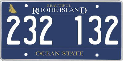 RI license plate 232132