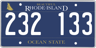 RI license plate 232133
