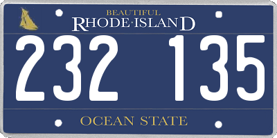 RI license plate 232135