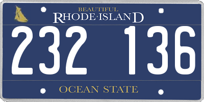 RI license plate 232136