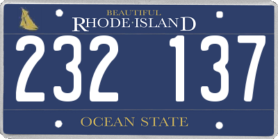 RI license plate 232137
